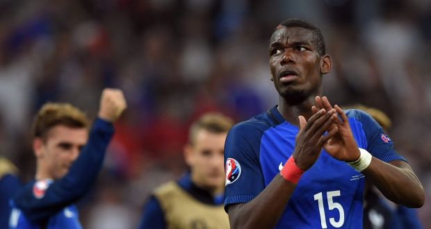 Paul Pogba did not start France’s win over Albania at Stade Velodrome in Marseille. Photograph: EPA
