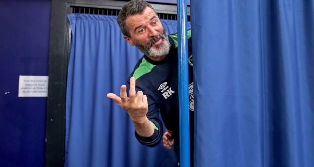 Roy Keane: “As Jack said years ago, ‘put ‘em under pressure’. I’m sure there’s a song about that, you know.” Photograph: Donall Farmer/Inpho er