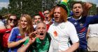 Fans at the end of the France v Republic of Ireland Euro 2016  match: Irish fans, from  North and South, will be awarded the Medal of the City of Paris for their behaviour. Photograph: Jacky Naegelen/Reuters
