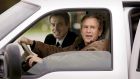  US President George W. Bush (R) drives with British Prime Minister Tony Blair (L) in his truck after Blair arrived at the Bush’s Prairie Chapel Ranch 05 April 2002 in Crawford, Texas.  STEPHEN JAFFE/AFP/Getty Images