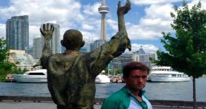 Michael Collins arrives at his final destination, Ireland Park in Toronto.