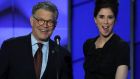 Senator Al Franken and actor Sarah Silverman  during the first day of the Democratic National Convention  in Philadelphia, Pennsylvania. Photograph: Alex Wong/Getty Images