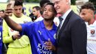  Claudio Ranieri, manager of Leicester City poses for a selfie photograph with a young player during the Official Premier League Season Launch Media Event held at Market Road pitches on August 10, 2016 in Islington, England. Photograph: Alex Broadway/Getty Images