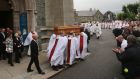 The funeral of Dr Edward Daly takes place at St Eugene’s Cathedral in Derry. Photograph: Niall Carson/PA Wire 