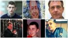 Victims of the Hutch-Kinahan feud: (clockwise from top left): Gary Hutch, David Byrne, Eddie Hutch, Michael Barr, Martin O’Rourke and Noel Duggan.