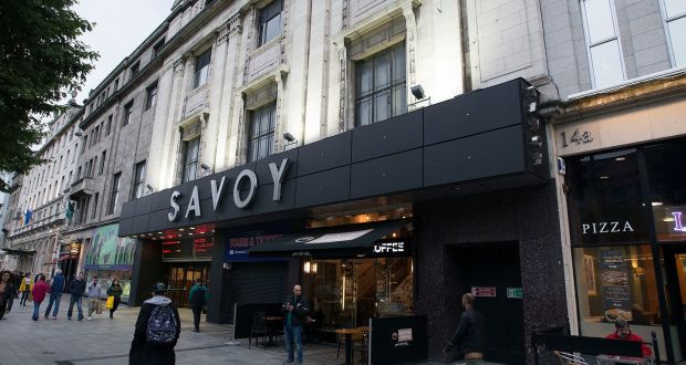 Staff at Dublin’s Savoy Cinema staged a protest outside the premises on Wednesday amid growing tensions regarding the future of its ushers.  Photograph: Dave Meehan/The Irish Times.