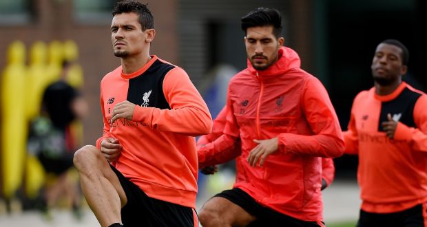 Dejan Lovren could return to the Liverpool XI on Friday night. Photograph: Getty Images