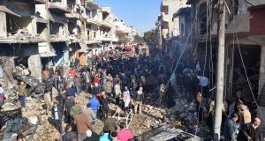 December 2015: Homs, Syria – Militants detonate a car bomb near a hospital, killing 16 civilians. Photograph: EPA
