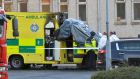 The scene at Naas General Hospital after a fatal explosion inside an ambulance. Photograph: Alan Betson/The Irish Times