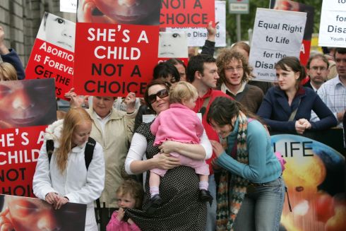 2007: Anti-abortion demonstrators outside the Four Courts Dublin awaiting the Miss D decision in the High Court. Photograph: Matt Kavanagh/The Irish Times
