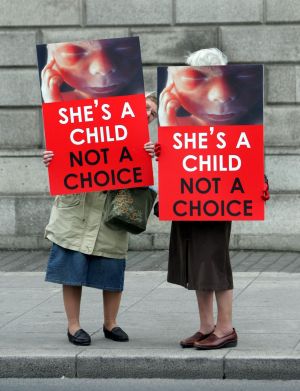 2007: Anti-abortion demonstrators outside the Four Courts Dublin awaiting the Miss D decision in the High Court. Photograph: Matt Kavanagh/The Irish Times
