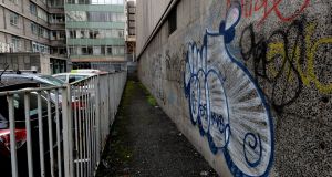 The Screen Cinema laneway and Hawkins House. Photograph: Cyril Byrne / THE IRISH TIMES 