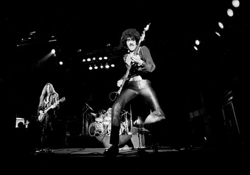  Phil Lynott and Thin Lizzy on stage in Dublin in 1977. Photograph: Eric Luke
