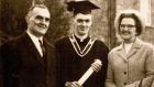 Denis Bergin on graduation day in 1966 with his parents Richard and Mary.