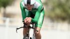 Michael O’Loughlin of Ireland competes in the Men’s under-23 individual time Trial during day two of the UCI Road World Championships in Doha, Qatar. Photograph: Bryn Lennon/Getty Images.