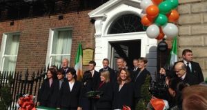 The Church of Scientology opening it National Affairs Office on Dublin’s Merrion Square on Saturday. Photograph: Emer Sugrue/The Irish Times