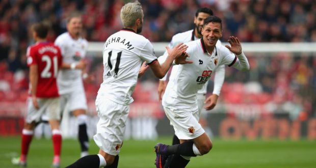 A Jose Holebas stunner gave  Watford a narrow win over Middlesbrough. Photograph: Getty
