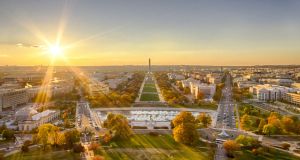 Washington DC: sights include the National Mall, Capitol Hill,  the Supreme Court, the many Smithsonian Museums, the World War II Memorial and the Washington Monument.