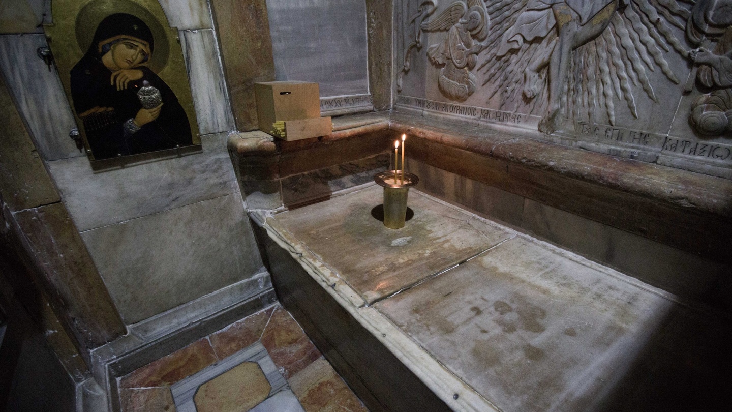 Image result for photograph of the tomb in the Church of the Holy Sepulchre