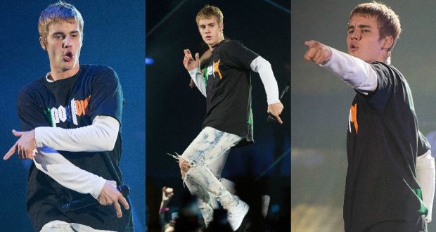 Justin Bieber performing at the 3Arena. Photograph: Dave Meehan/The Irish  Times