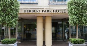  Herbert Park Hotel in Ballsbridge: planning has been granted for the construction of three substantial lateral extensions. Photograph: Dara Mac Dónaill / The Irish Times