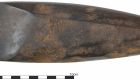 Archaeologists believe the highly-polished stone axe, known as an adze, was made especially for the funeral of a very important person, whose remains were cremated and then buried at the site. Photograph: Ben Elliott