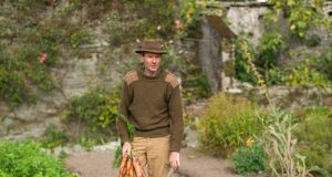 Organic grower Dermot Carey in the walled kitchen garden of Burtown House in County Carlow
