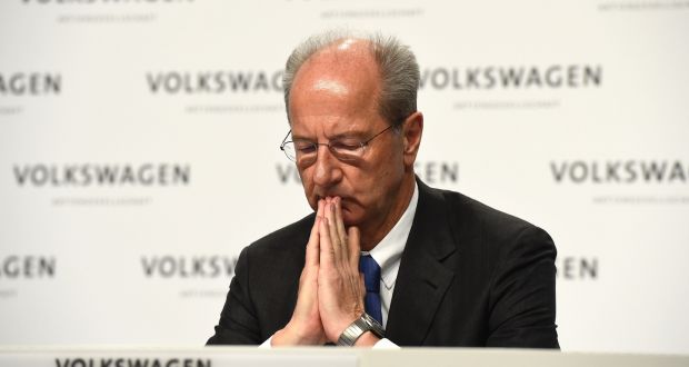 Volkswagen’s supervisory board chairman Hans Dieter Pötsch: German prosecutors  will now examine his role as group finance chief prior to the September 2015 announcement that VW diesel engines contained cheat software to mislead emissions tests. Photograph: Tobias Schwarz/AFP via Getty