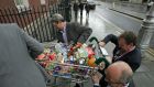 Members take a trolley of food back into the Merrion Hotel after the launch in Dublin in 2009 of the Love Irish Food organisation, established to promote Irish food and drink brands to consumers. Photograph: Frank Miller 