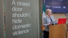  Frances Fitzgerald, Minister for Justice and Equality,  during the launch of the national awareness campaign on domestic violence,  “What would you do?  Photograph: Gareth Chaney Collins