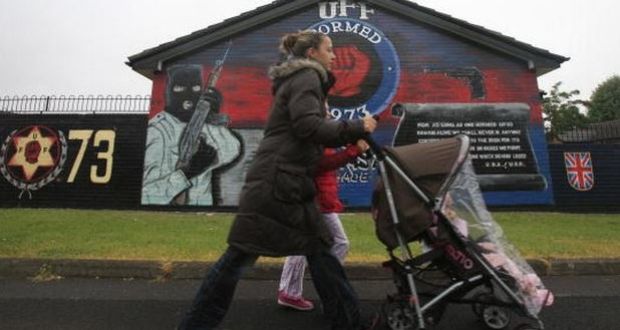 Northern Ireland Minister for Justice Claire Sugden said  there had been successes  against gangs which comprise groups such the Ulster Volunteer Force (East Belfast mural above), the Ulster Defence Association, republican dissident groups and some eastern European gangs. File photograph: Getty Images