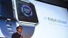 Chief executive James Park unveils the FitBit Blaze fitness tracker at an industry event  in January. Photograph: David Paul Morris/Bloomberg
