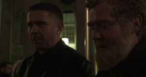 Singers Damien Dempsey and Glen Hansard outside Apollo House in Dublin city centre last night where the Home Sweet Home coalition opened the Name-owned building for use by homeless people. Photograph: Youtube 