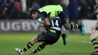 Leinster’s Rob Kearney is tackled by Northampton’s Ken Pisi during their Champions Cup clash at Franklin’s Gardens. Photo: Billy Stickland/Inpho