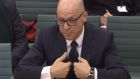 A video grab from footage broadcast by the UK Parliament’s Parliamentary Recording Unit (PRU) shows Team Sky director Dave Brailsford answering questions at a Commons select committee in London on December 29th, 2016.