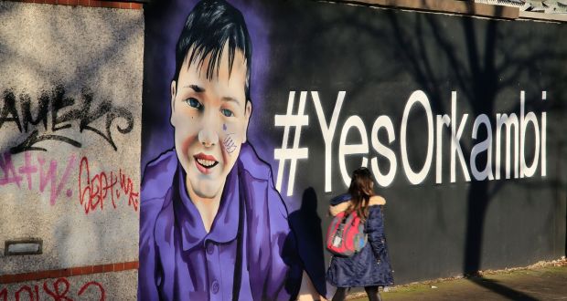 Orkambi graffiti on Charlemont Place at the side of the Grand Canal in Dublin. Photograph: Nick Bradshaw/The Irish Times