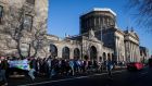Home Sweet Home supporters outside the High Court in Dublin on Wednesday. Photograph: Gareth Chaney Collins