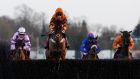 Thistlecrack ridden by Tom Scudamore during The 32Red King George VI Steeple Chase Race at Kempton Park. Photograph: PA