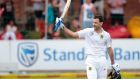 South African batsman Stephen Cook  celebrates his  century against Sri Lanka in Port Elizabeth, South Africa. Photograph: Gianluigi Guercia/AFP/Getty Images