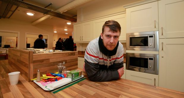 Robert Moffatt at the  Peter McVerry Trust hostel at Ellis Quay, Dublin 7, which has  space for 70 people in two-, three- and four-bed rooms. Photograph: Nick Bradshaw