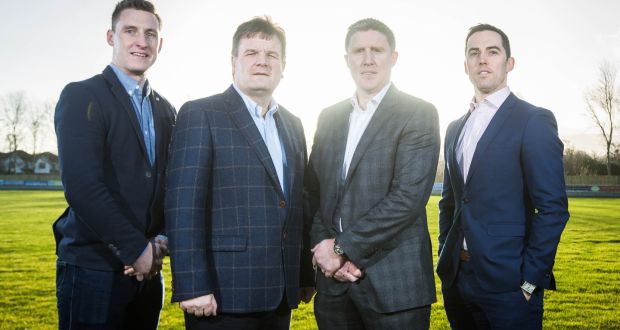  Kevin Nolan, secretary Declan Brennan, chairman Michael Briody and Aaron Kernan at the launch of the Club Players Association at Ballyboden St Enda’s in Dublin. Photograph: Ryan Byrne/Inpho