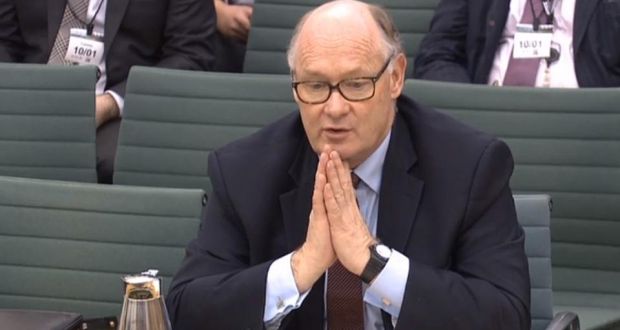HSBC chairman Douglas Flint gives evidence to the Commons treasury committee on the impact of Brexit. Photograph: PA Wire