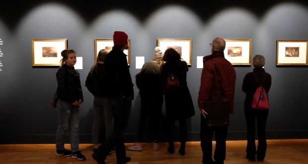 Visitors last week at the annual Turner exhibition in the National Gallery, which runs for the month of  January. Photograph: Dara Mac Dónaill