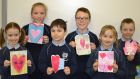  At Rush National School children made Valentine’s cards for themselves in an exercise to encourage self-worth