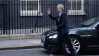 British prime minister Theresa May arrives back in Downing Street in London, England, after delivering her speech on Brexit. Photograph: Stefan Rousseau/PA Wire