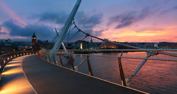 The Peace Bridge over the river Foyle  in Derry. Bemis plans to have 95 new jobs in place in the city  by 2021. Photograph: iStock