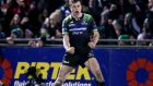 Jack Carty celebrates scoring a conversion for Connacht that won the game against Wasps in the Champions Cup at the Sportsground last month. Photograph: Tommy Dickson/Inpho.