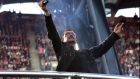 Bono shows his appreciation to the Croke Park crowd during U2's 360 Tour performance in July 2009. Photograph: Brenda Fitzsimons 