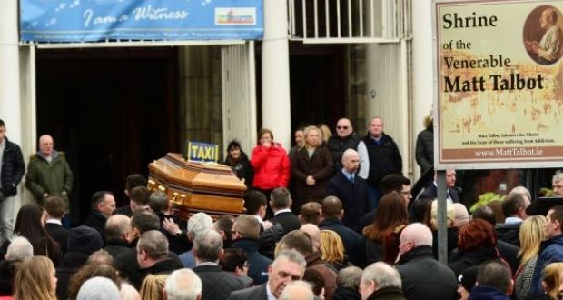 The funeral of Eddie Hutch snr at the Church of Our Lady of Lourdes on Seán McDermott Street, Dublin.