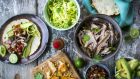 Beer braised pork carnitas with all the trimmings. Photograph: Donal Skehan